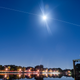 The International Space Station jumping the moon.